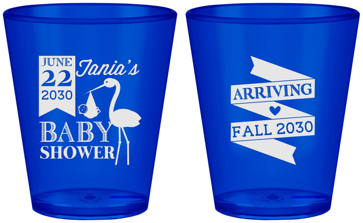 Custom Baby Shower Plastic Shot Glasses - Stork | 90073