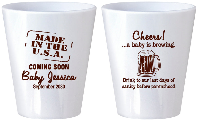 Custom Baby Shower Plastic Shot Glasses - Made In The Usa | 90079