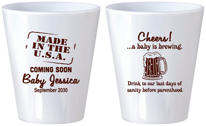 Custom Baby Shower Plastic Shot Glasses - Made In The Usa | 90079