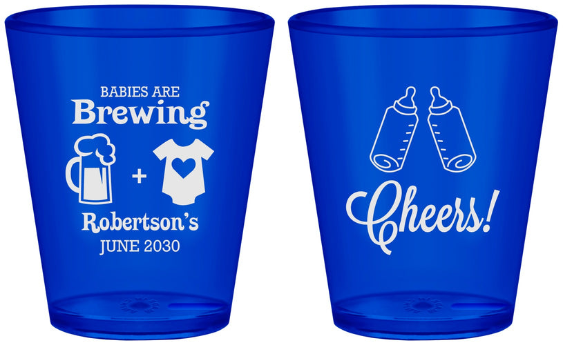Custom Baby Shower Plastic Shot Glasses - Babies Are Brewing | 90080