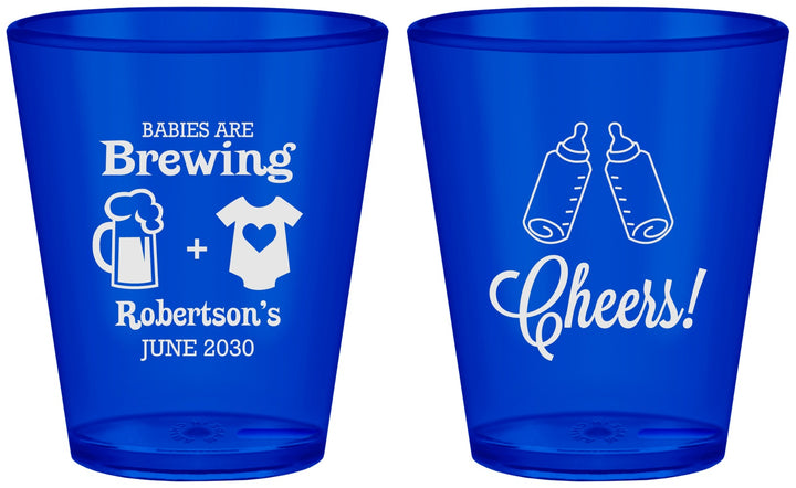 Custom Baby Shower Plastic Shot Glasses - Babies Are Brewing | 90080