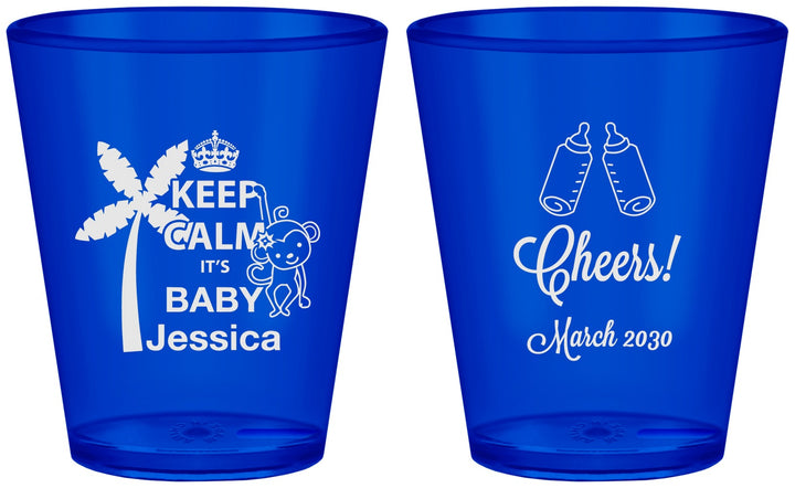 Custom Baby Shower Plastic Shot Glasses - Baby Monkey | 90082