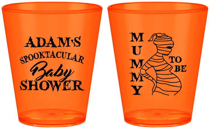Custom Baby Shower Plastic Shot Glasses - Mummy To Be Halloween | 90087