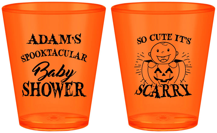 Custom Baby Shower Plastic Shot Glasses - So Cute Halloween | 90088