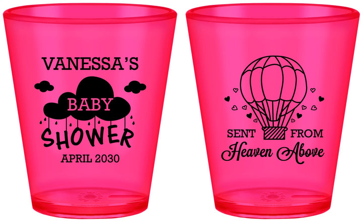 Custom Baby Shower Plastic Shot Glasses - Hot Air Balloon | 90097
