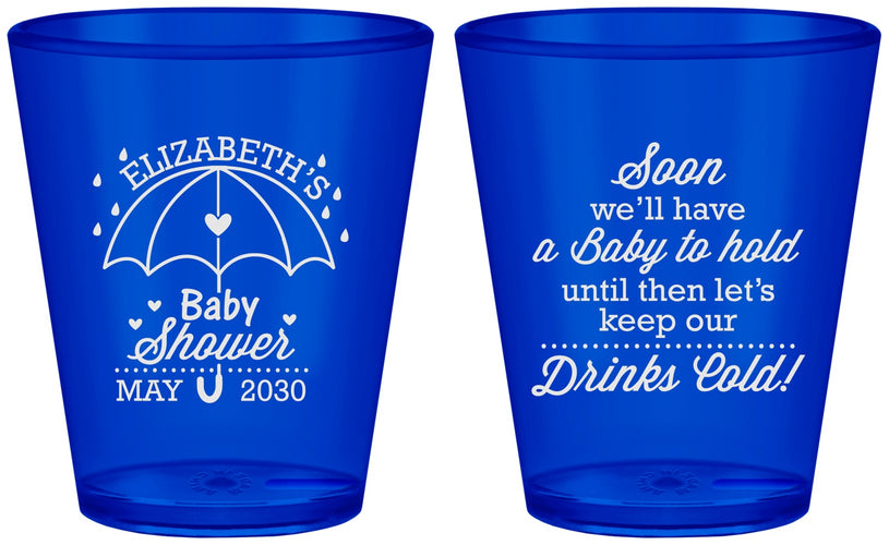 Custom Baby Shower Plastic Shot Glasses - April Showers May Babies | 90098