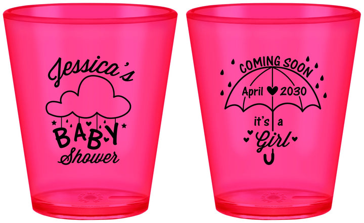 Custom Baby Shower Plastic Shot Glasses - April Showers May Babies | 90099