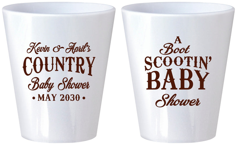 Custom Baby Shower Plastic Shot Glasses - Boot Scootin | 90100