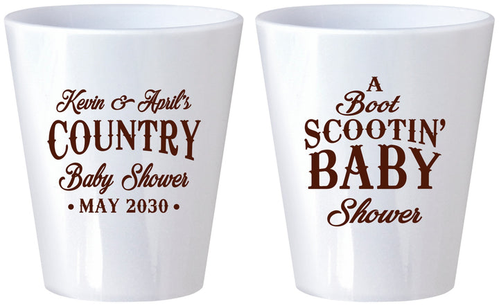 Custom Baby Shower Plastic Shot Glasses - Boot Scootin | 90100
