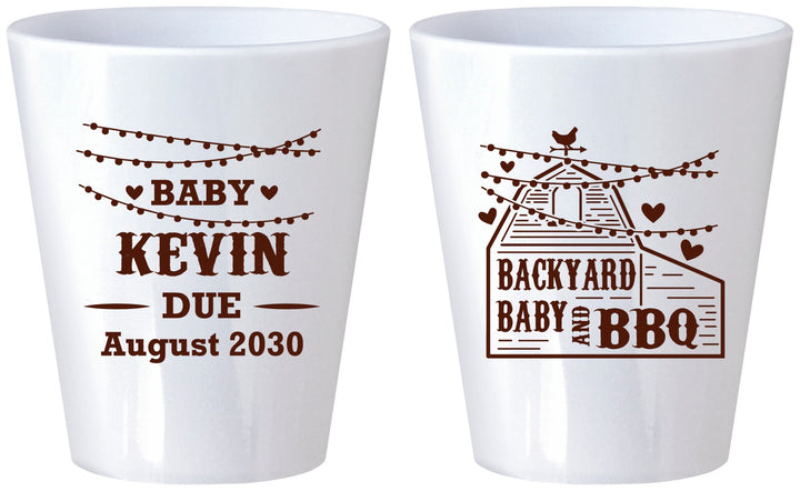 Custom Baby Shower Plastic Shot Glasses - Baby And Bbq | 90101