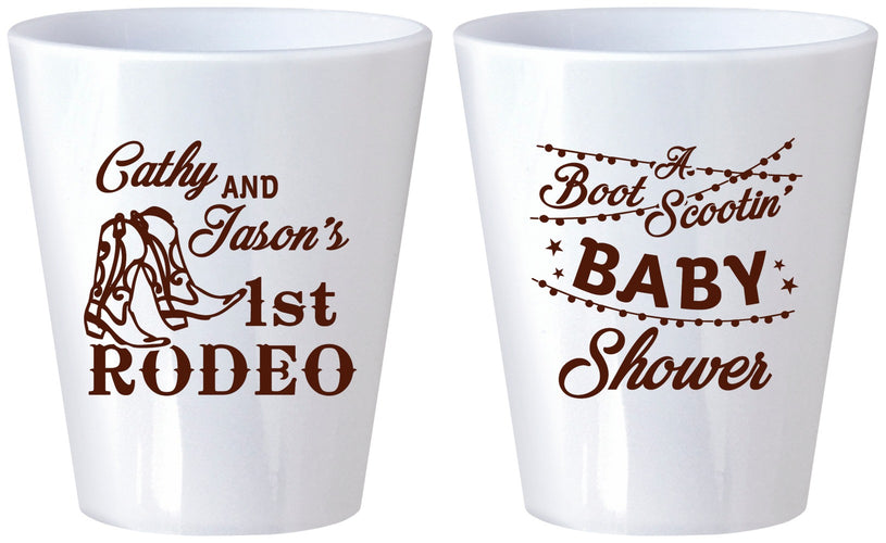 Custom Baby Shower Plastic Shot Glasses - Rodeo Boot Scootin | 90103