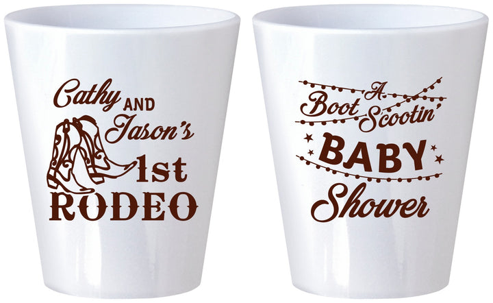 Custom Baby Shower Plastic Shot Glasses - Rodeo Boot Scootin | 90103