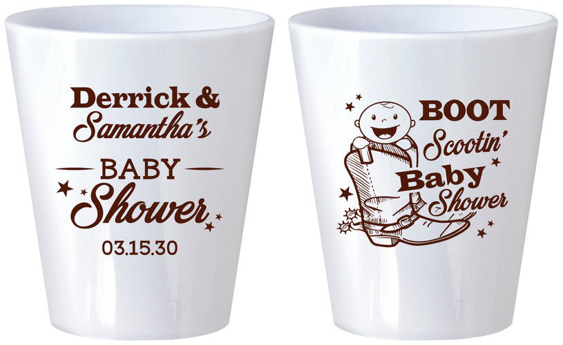 Custom Baby Shower Plastic Shot Glasses - Boot Scootin | 90106