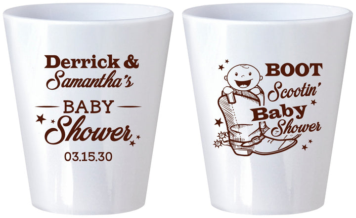 Custom Baby Shower Plastic Shot Glasses - Boot Scootin | 90106