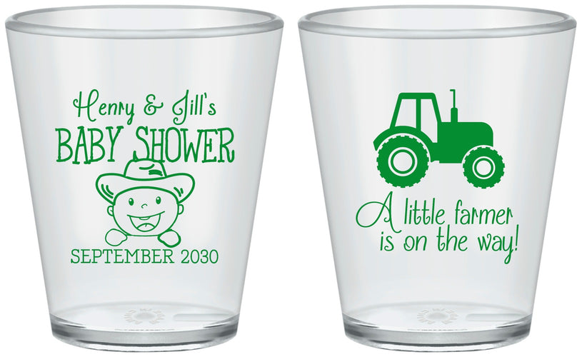 Custom Baby Shower Plastic Shot Glasses - Little Farmer | 90108