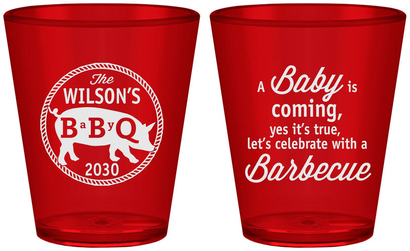 Custom Baby Shower Plastic Shot Glasses - Bbq | 90110