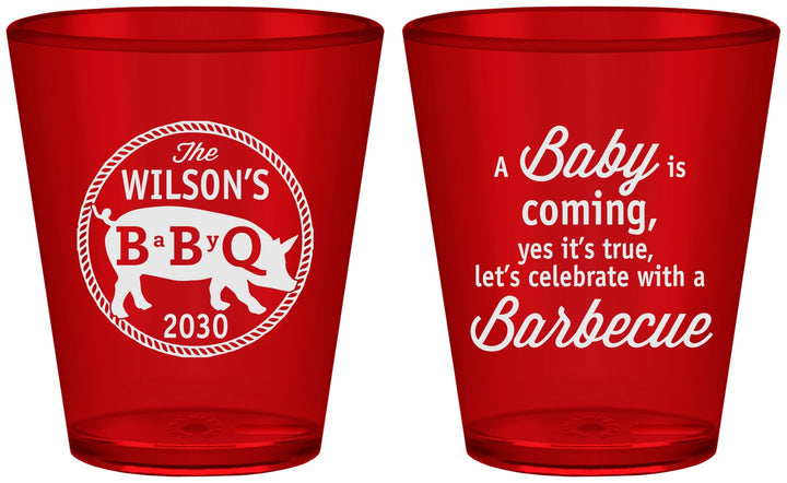 Custom Baby Shower Plastic Shot Glasses - Bbq | 90110
