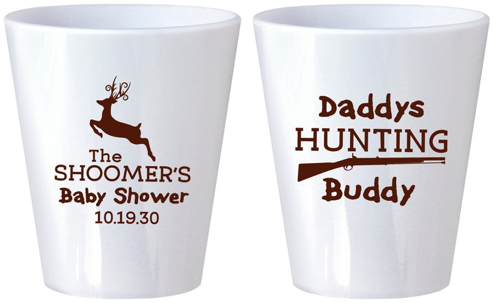 Custom Baby Shower Plastic Shot Glasses - Hunting Deer | 90118