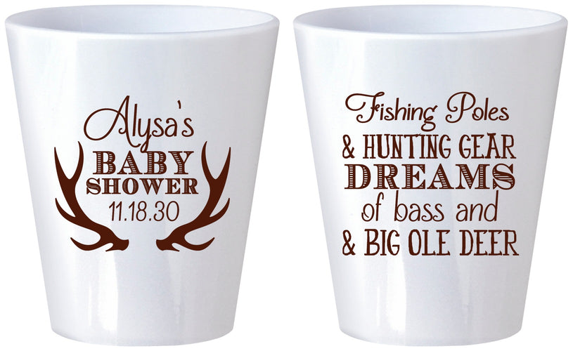 Custom Baby Shower Plastic Shot Glasses - Bass Deer | 90120