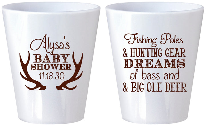 Custom Baby Shower Plastic Shot Glasses - Bass Deer | 90120