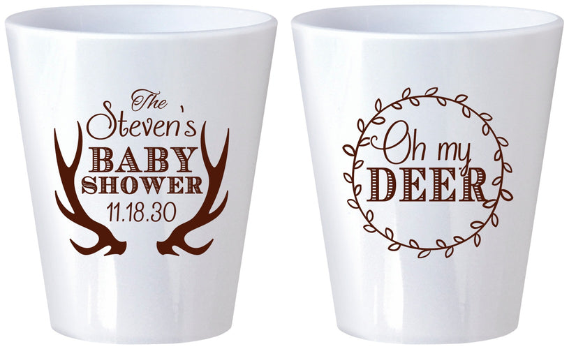 Custom Baby Shower Plastic Shot Glasses - Oh My Deer Christmas | 90121