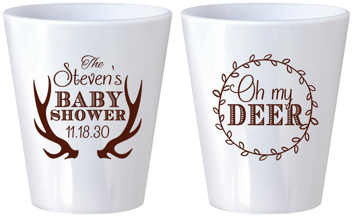 Custom Baby Shower Plastic Shot Glasses - Oh My Deer Christmas | 90121