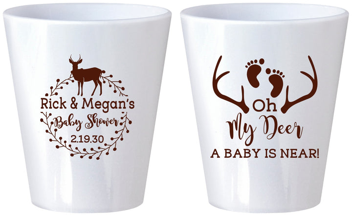 Custom Baby Shower Plastic Shot Glasses - Oh My Deer | 90123