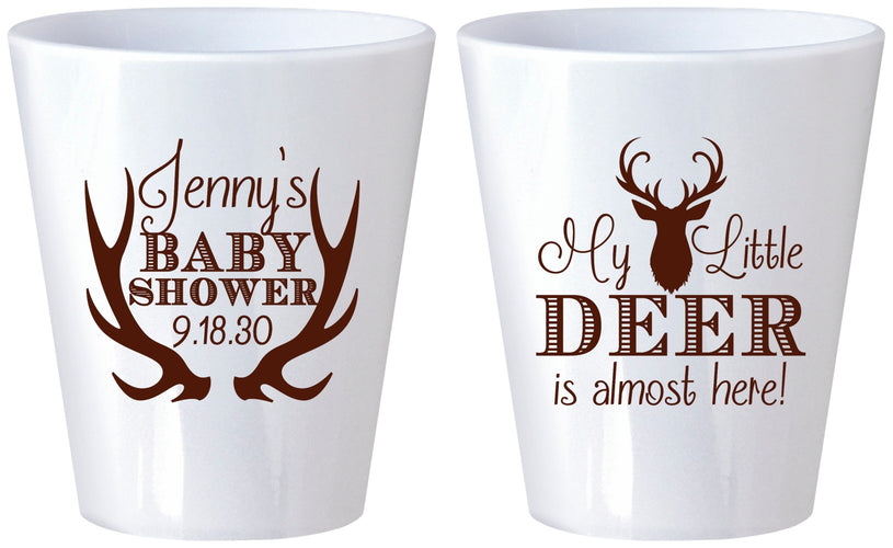 Custom Baby Shower Plastic Shot Glasses - My Little Deer | 90124