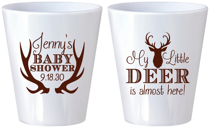 Custom Baby Shower Plastic Shot Glasses - My Little Deer | 90124