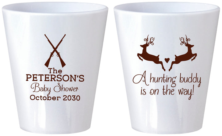 Custom Baby Shower Plastic Shot Glasses - Hunting Buddy | 90125
