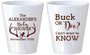 Custom Baby Shower Plastic Shot Glasses - Gender Reveal Buck Or Doe | 90131