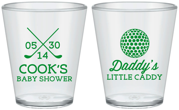Custom Baby Shower Plastic Shot Glasses - Golf Little Caddy | 90135