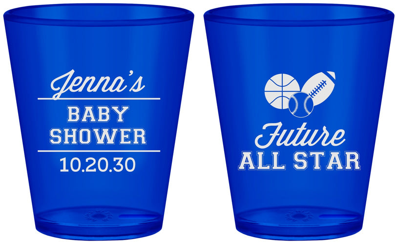 Custom Baby Shower Plastic Shot Glasses - Future All Star | 90146