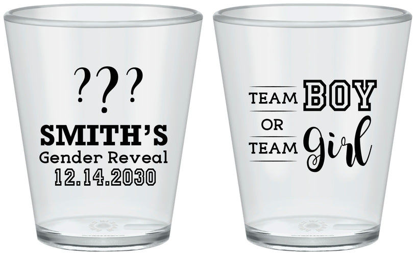 Custom Baby Shower Plastic Shot Glasses - Gender Reveal | 90150