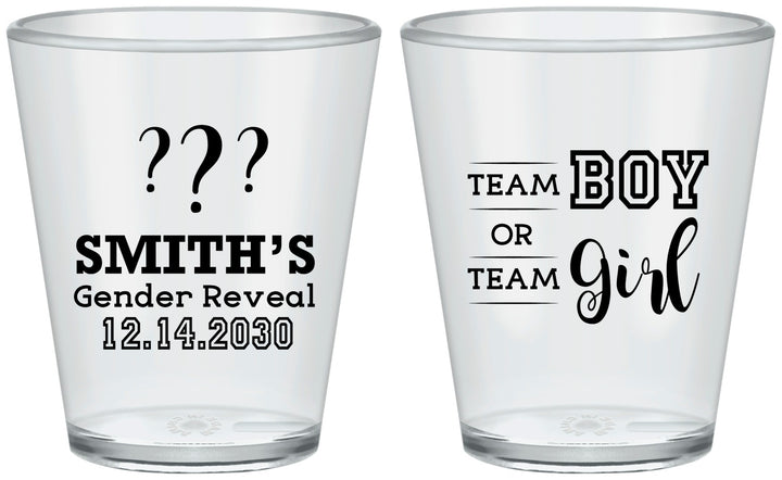 Custom Baby Shower Plastic Shot Glasses - Gender Reveal | 90150