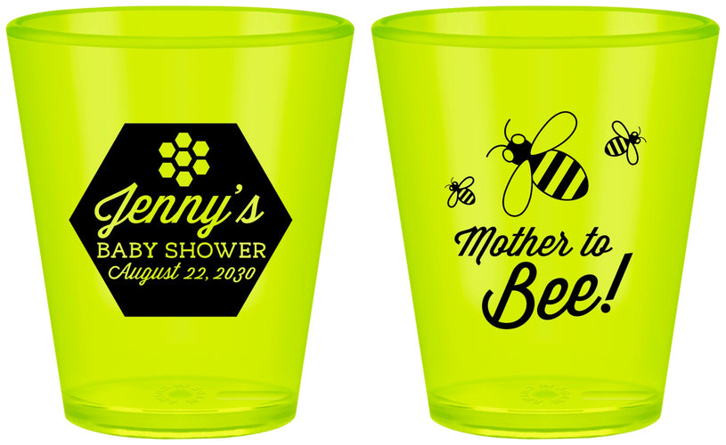 Custom Baby Shower Plastic Shot Glasses - Mother To Bee | 90153