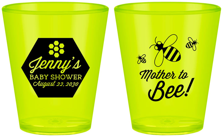 Custom Baby Shower Plastic Shot Glasses - Mother To Bee | 90153