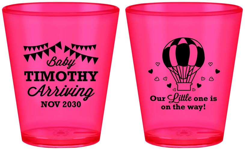 Custom Baby Shower Plastic Shot Glasses - Hot Air Balloon | 90162