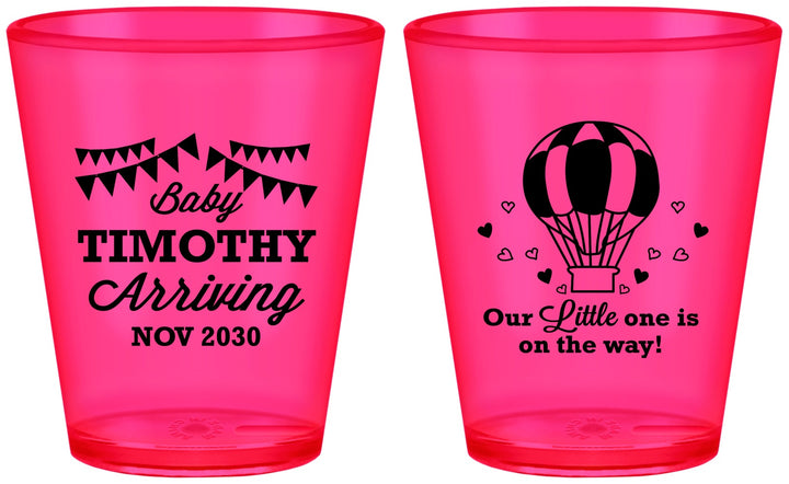 Custom Baby Shower Plastic Shot Glasses - Hot Air Balloon | 90162