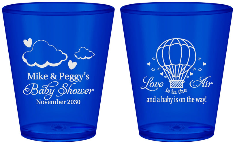 Custom Baby Shower Plastic Shot Glasses - Love Is In The Air | 90163