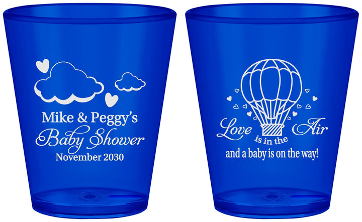 Custom Baby Shower Plastic Shot Glasses - Love Is In The Air | 90163