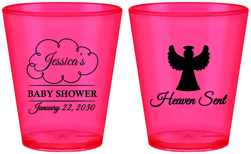 Custom Baby Shower Plastic Shot Glasses - Heaven Sent | 90166