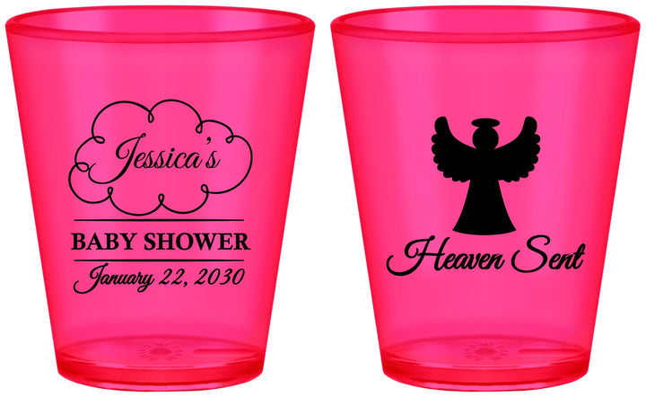 Custom Baby Shower Plastic Shot Glasses - Heaven Sent | 90166