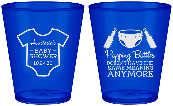 Custom Baby Shower Plastic Shot Glasses - Popping Bottles | 90169