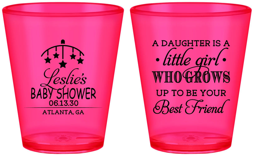 Custom Baby Shower Plastic Shot Glasses - Little Girls Best Friend | 90173