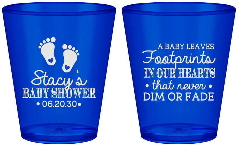 Custom Baby Shower Plastic Shot Glasses - Footprints | 90176