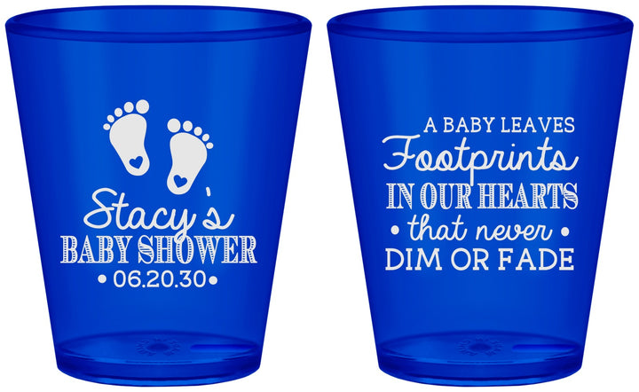 Custom Baby Shower Plastic Shot Glasses - Footprints | 90176
