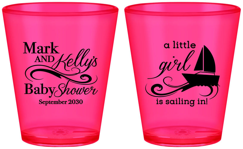 Custom Baby Shower Plastic Shot Glasses - Sailboat | 90178