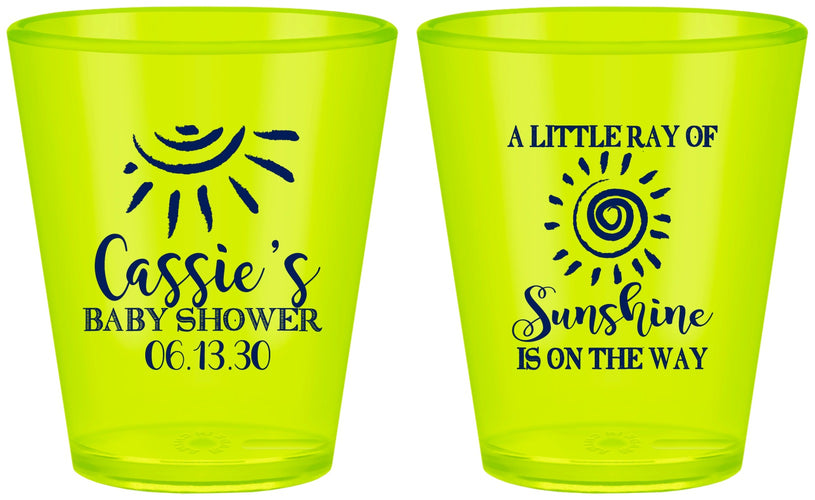 Custom Baby Shower Plastic Shot Glasses - Sunshine | 90179