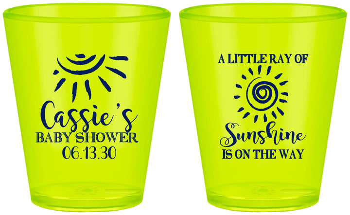 Custom Baby Shower Plastic Shot Glasses - Sunshine | 90179